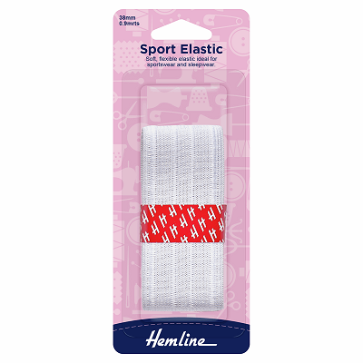 H638 Sport Elastic: 0.9m x 38mm: White ..